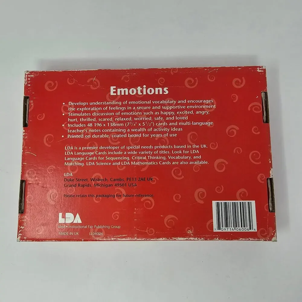 Vintage Educational Ephemera LDA Skills Language Cards Emotions Early Learning